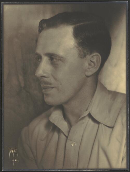 [Portrait of Herbert Browne in open neck shirt and sporting a moustache, 192-?, 1] [picture] / Tornquist