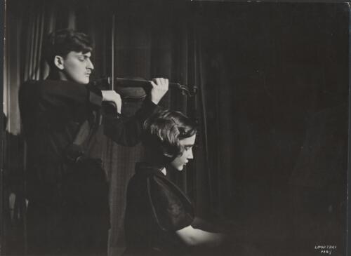 Yehudi Menuhin playing the violin and Hephzibah Menuhin at the piano, [193-?] [picture] / Studio Lipnitzki