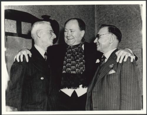 John Charles Thomas with [unidentified] composer [and another unidentified man during] 1947 [tour for] J. and N. Tait [picture]