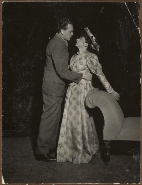 Reg Gillam [as Morgan Evans] and Bettine Kaufmann [as Bessie Watty] in The corn is green, Princess Theatre, 1949 [picture]