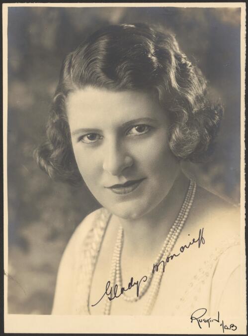 Portrait of Miss Gladys Moncrieff, ca. 1925 [picture] / Ruskin