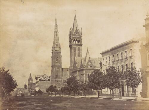 [Collins Street with Presbyterian Church on right, Melbourne, 1880s?] [picture]