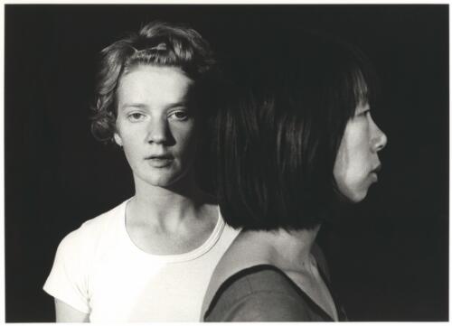 Felicity MacDonald and Caroline Lung at One Extra Dance Company workshop for Eleanor Brickhill's Another alphabet dance, Sydney, New South Wales, June 1982 [picture] / Regis Lansac