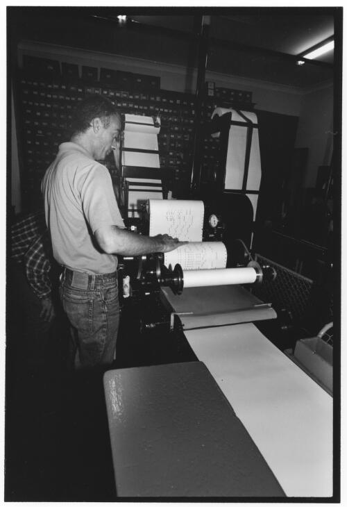 [Piano roll recording machine, 4], Mastertouch piano roll company, Stanmore, New South Wales, March 2002 [picture] / John Immig