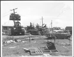 Bulldozer clearing the streets of Darwin after Cyclone Tracy, December ...