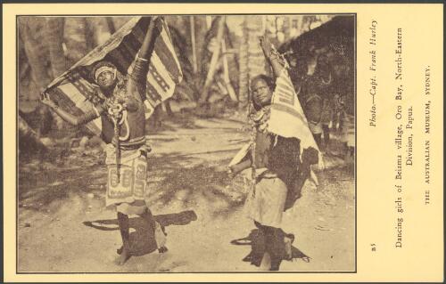 Dancing girls of the Beiama village, Oro Bay, Northern-Eastern Division, Papua [picture] / photo. Capt. Frank Hurley