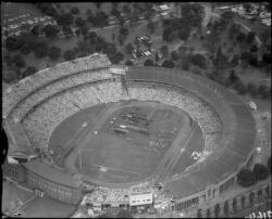 Aerial photograph of the stadium, Olympic Games, Melbourne, 22 November ...