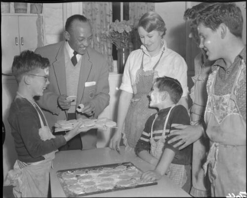 [Boys cooking biscuits at the Olympic Village?, Olympic Games, Melbourne, 28 November 1956] [picture]