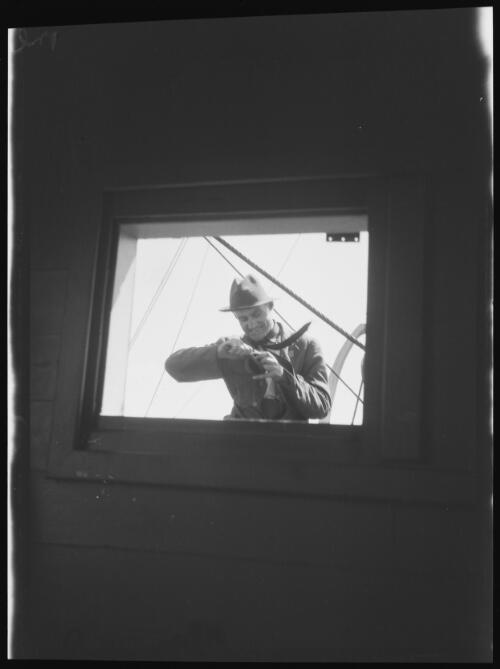Harris aboard the Miltiades ship, Indian Ocean, 1919 / Michael Terry