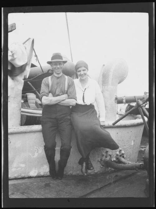 Mr and Mrs Beecraft aboard the Miltiades ship, Indian Ocean, 1919 / Michael Terry