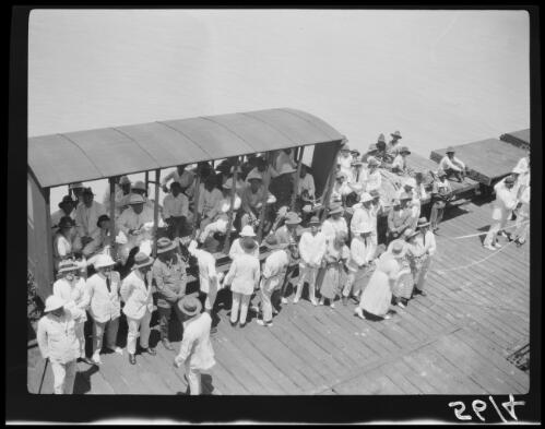 View of crowds on the jetty, Broome, Western Australia, 1923 / Michael Terry