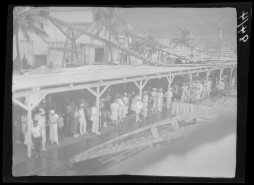 Crowds on the Pago Pago wharf, American Samoa, Tutuila Island, approximately 1924 / Michael Terry