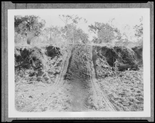 Tyre tracks across the Armstrong River, Northern Territory, approximately 1927 / Michael Terry