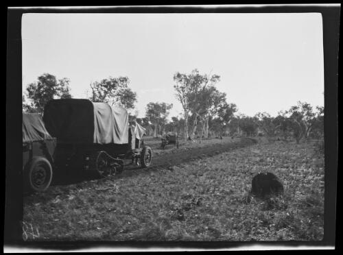 Expedition vehicles on a track near Grave Creek, Northern Territory, approximately 1925 / Michael Terry