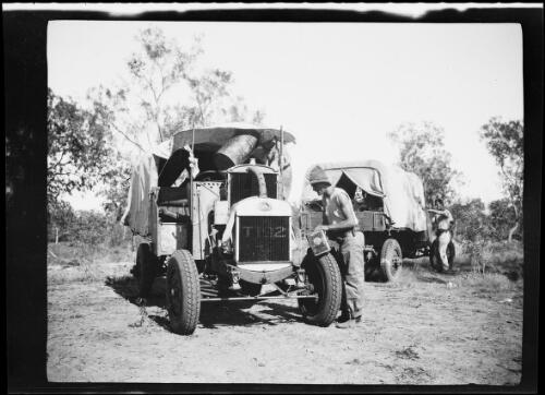 Two men servicing a vehicle, Western Australia, approximately 1923 / Michael Terry