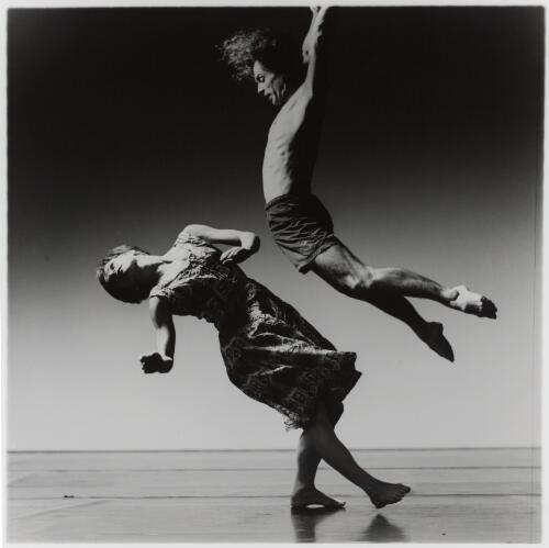 Margrete Helgeby and Stefan Karlsson in a promotional image for the Loaded dance project, 27 March, 1997, [1] [picture] / Ashley de Prazer