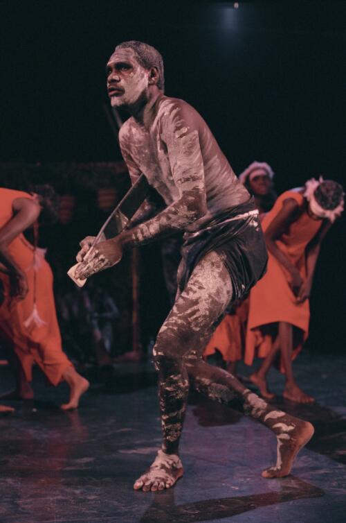 Dancer from Munyarryun family in 'Laka bunkul' from the 'Dance clan' season at the Bangarra Dance Theatre studios, Pier 4/5, Walsh Bay, Sydney, November 1998 [picture] / Tim Webster