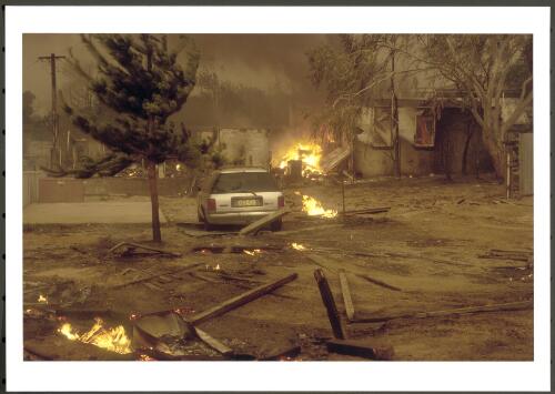 An incinerated backyard, Kambah, [18 January 2003] [picture] / Jeff Cutting