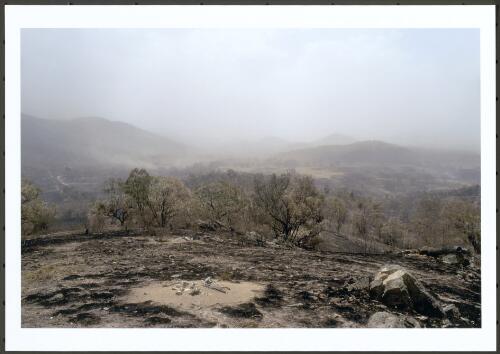 Clouds of dust, ash and smoke sweeping down Spring Station Creek near Tharwa, on a day of great winds and exceptional fire weather, [30 January 2003] [picture] / Jeff Cutting