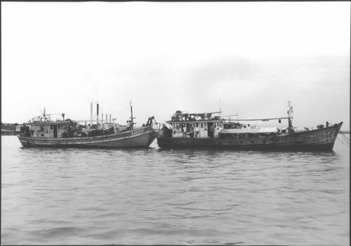 [Two boats from Vietnam, Darwin, November 1977] [picture] / Michael Jensen