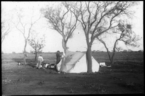 Two people camping in Central Australia at Pollyanna Camp, 1930s [picture]