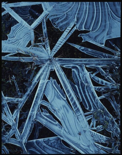 Ice patterns near Lake Ophion, Du Cane Range, Cradle Mountain-Lake St Clair National Park, Tasmania, 1989? [transparency] / Peter Dombrovskis