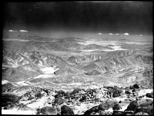 View from Abbott's Peak, Snowy Mountains, New South Wales, 1935 [transparency]/ Charles Roberts