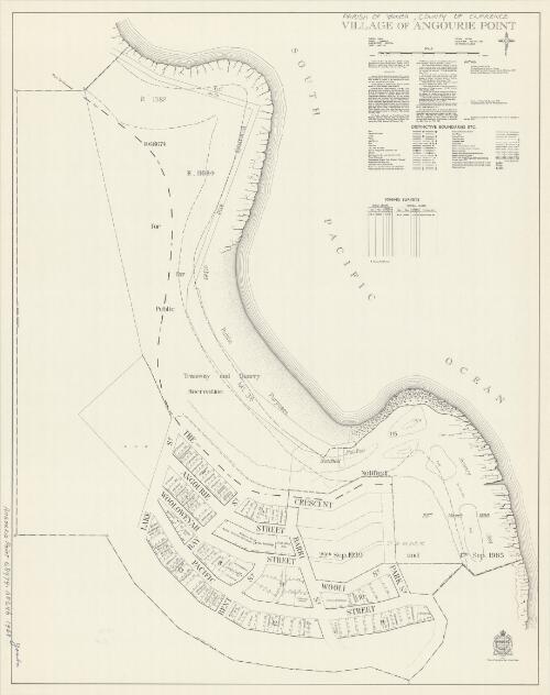 Village of Angourie Point [cartographic material] : Parish - Yamba, County -  Clarence, Land District - Grafton, Shire - Maclean: within Division - Eastern, N.S.W