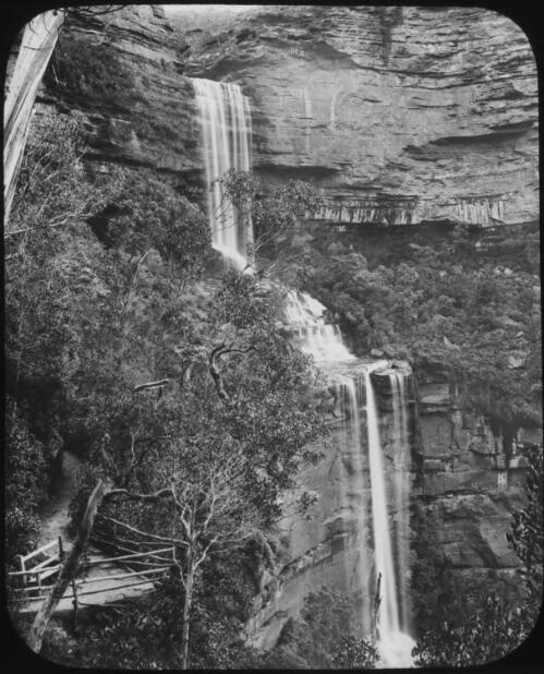 Katoomba Falls,  Blue Mountains, New South Wales, ca.1892 [transparency] / Fred Hardie