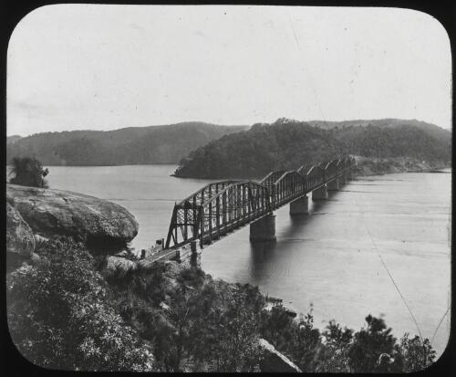 Hawkesbury River Railway Bridge, New South Wales, ca.1892 [transparency] / Fred Hardie