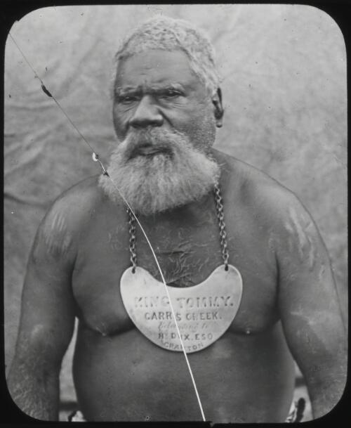 Aborigine King Tommy, New South Wales, ca.1892 [transparency] / Fred Hardie