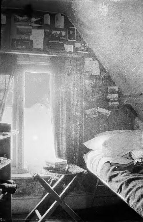 A corner of my bedroom, possibly in WW1 New Zealand army camp on Salisbury Plain, United Kingdom [picture] / Rex Nan Kivell