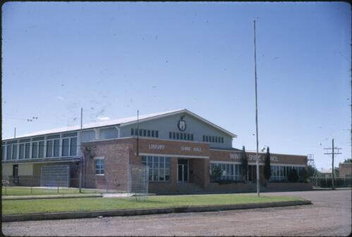 Library, Shire Hall, Winton Shire Council building, Winton, Queensland, ca. 1967 [transparency] / Les McKay