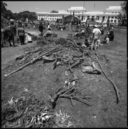 The thirtieth anniversary of the Aboriginal Tent Embassy, Canberra, 26 January 2002 [picture] / Loui Seselja