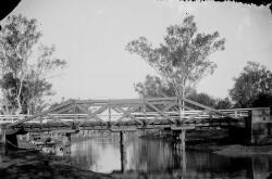 Lagoon Bridge with water carrier cart, Clermont, Queensland, ca. 1910 ...