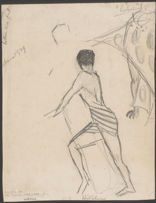[Pencil sketch of Aubrey Hitchins, Pavlova Ballet], 1929, [picture] / Enid T. Dickson