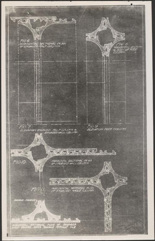 Knitlock patent plan drawing Figs 6-11, ca. 1917, [2] [picture] / [Walter Burley Griffin]