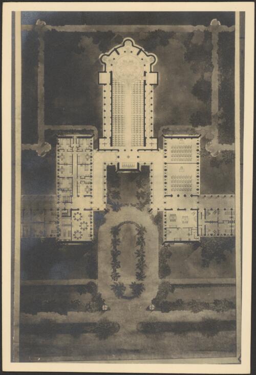 Archbishop Carr Memorial Chapel ground and garden plan, [Newman College, University of Melbourne, Victoria, ca. 1915, 4] [picture] / [Walter Burley Griffin]
