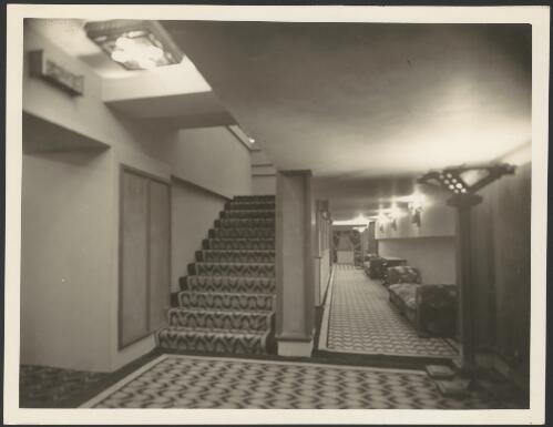 Interior view showing stairs and corridor area, Capitol Theatre, Swanston Street, Melbourne, Victoria, [2] [picture] / [Walter Burley Griffin]