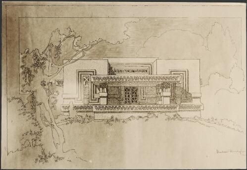 [Elevation of Jwala Bank, Jhansi, India, 2] [picture] / Walter Burley Griffin, Architect