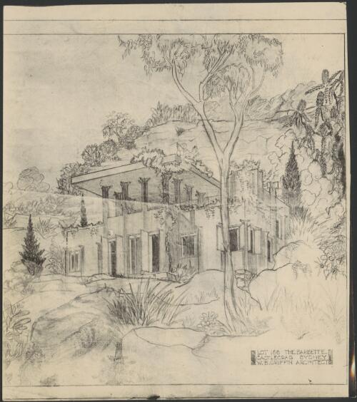 Perspective, Lot 188, The Barbette, Castlecrag, Sydney [picture] / Walter Burley Griffin