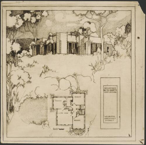 Residence, 196 The Barbette, Castlecrag, Sydney [picture] / Walter Burley Griffin