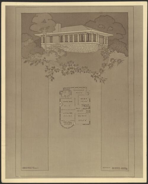Perspective and plan of speculative dwelling for John M. Gray Ltd., Martin Place, Sydney [picture] / Walter Burley Griffin