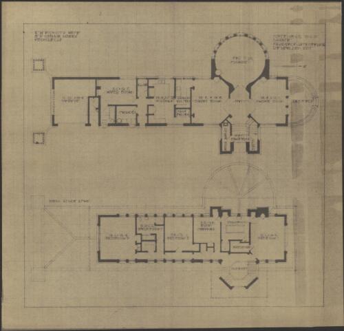 Floor plans residence D. A. Pratten, Telegraph Rd., Pymble, [New South Wales], 1936 [picture] / Walter Burley Griffin and Eric Nicholls, Architects