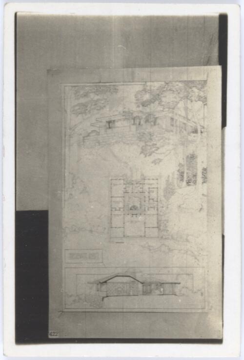 Perspective, section and plan for Felstead residence, Edinburgh Road, Castlecrag, New South Wales [picture]