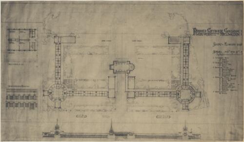 The original floor and site plan of Newman College at University of Melbourne, Victoria, 1915 [picture]