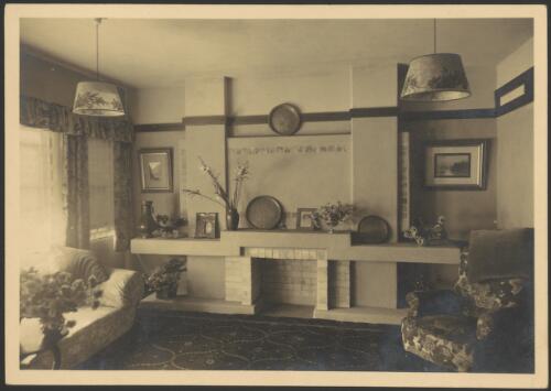 Living room of a flat at "Langi", Toorak Road, Toorak, Victoria [picture] / Walter Burley Griffin