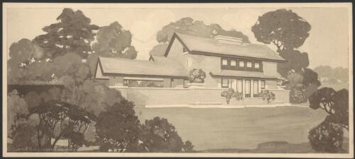 Preview perspective view of Ralph Griffin house, Edwardsville, Illinois, [2] [picture] / Walter Burley Griffin