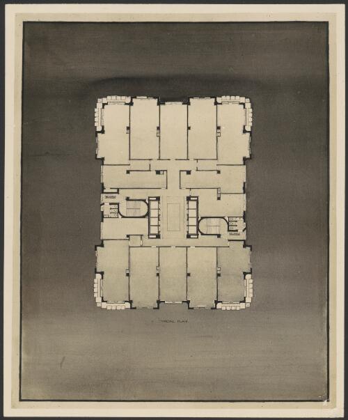 Typical plan of Chicago Tribune Tower competition, [1] [picture] / [Walter Burley Griffin]