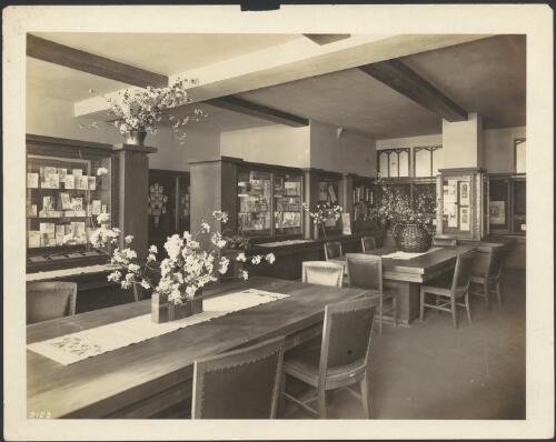 Interior of Volland publisher's shop, Monroe Building, Chicago, U.S.A., [7] [picture] / Walter Burley Griffin